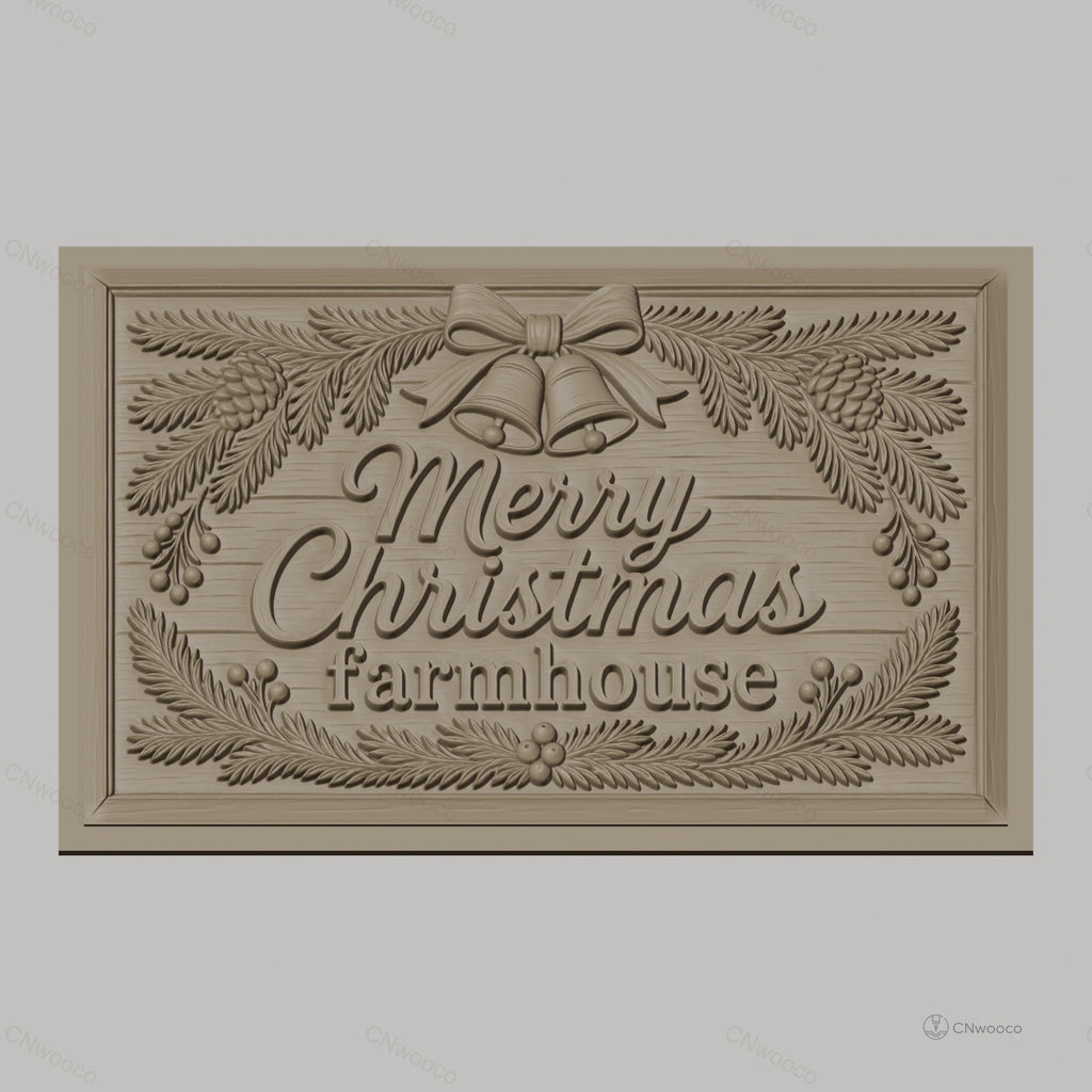Fichier CNC & impression 3D Noël, décorations de ferme, cloches, pommes de pin, haute qualité relief STL