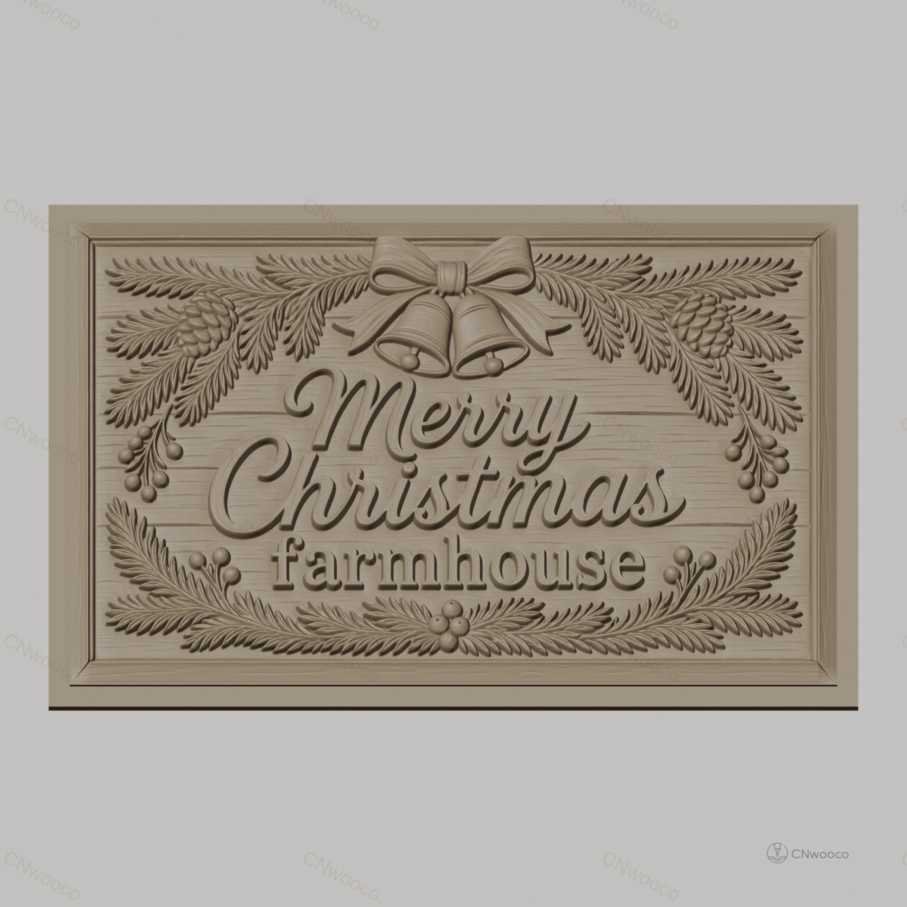 Fichier CNC & impression 3D Noël, décorations de ferme, cloches, pommes de pin, haute qualité relief STL
