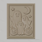 Fichier CNC & impression 3D thème Halloween, fantômes, citrouilles, lune et étoiles, haute qualité relief STL