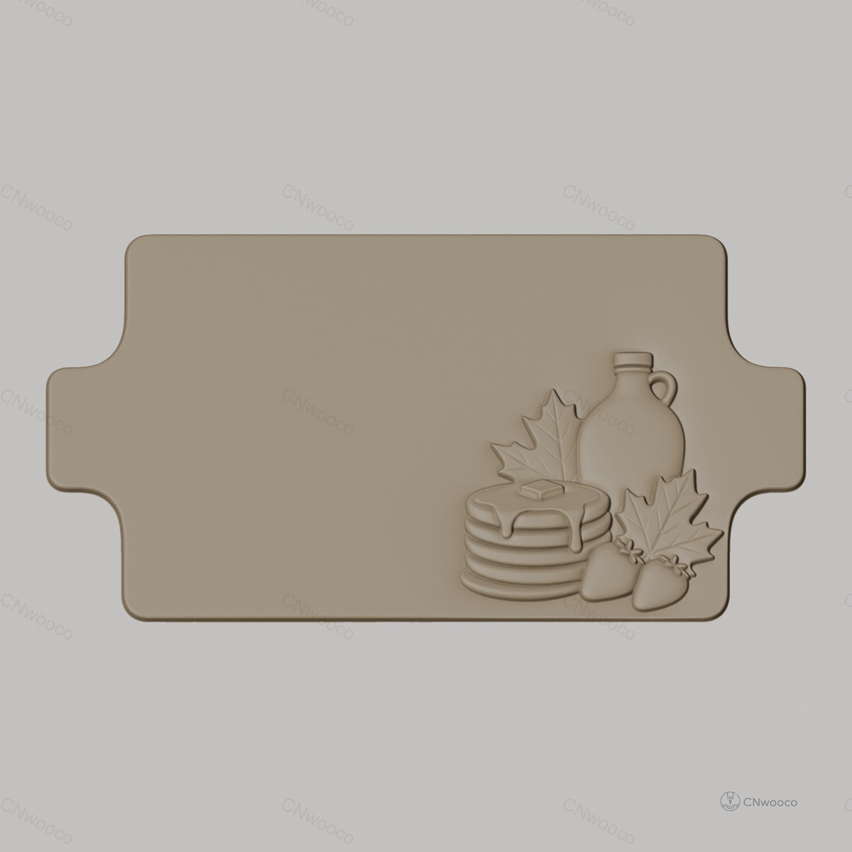 Fichier CNC décoration pancakes sirop feuilles d'érable bas-relief pour sculpture sur bois, STL