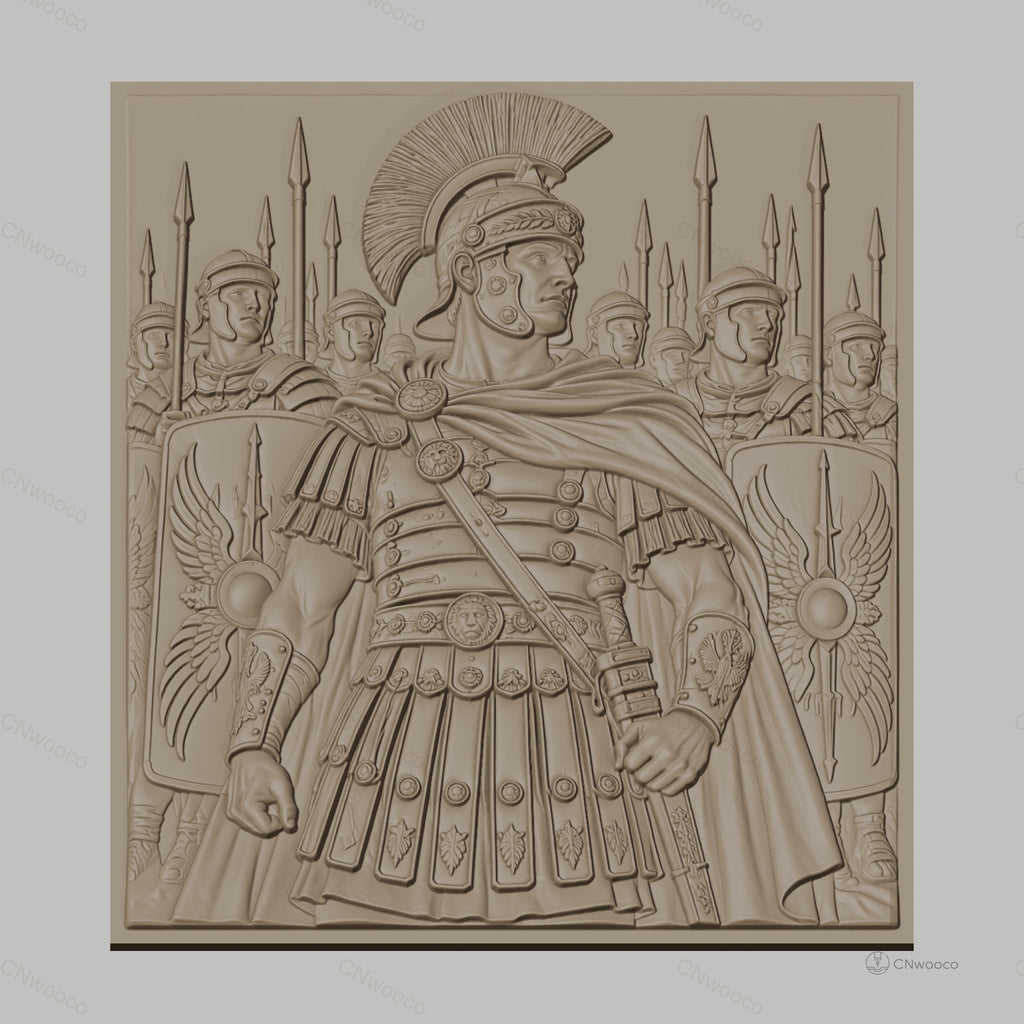 Fichier CNC & impression 3D soldat romain avec légionnaires et boucliers, haute qualité relief STL