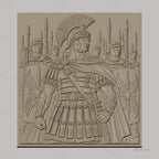 Fichier CNC & impression 3D soldat romain avec légionnaires et boucliers, haute qualité relief STL