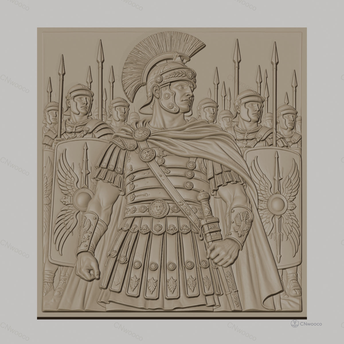 Fichier CNC & impression 3D soldat romain avec légionnaires et boucliers, haute qualité relief STL