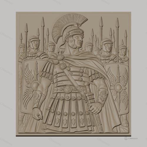 Fichier CNC & impression 3D soldat romain avec légionnaires et boucliers, haute qualité relief STL
