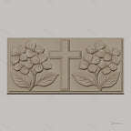 Fichier CNC & impression 3D Croix chrétienne et fleurs en relief, haute qualité relief STL
