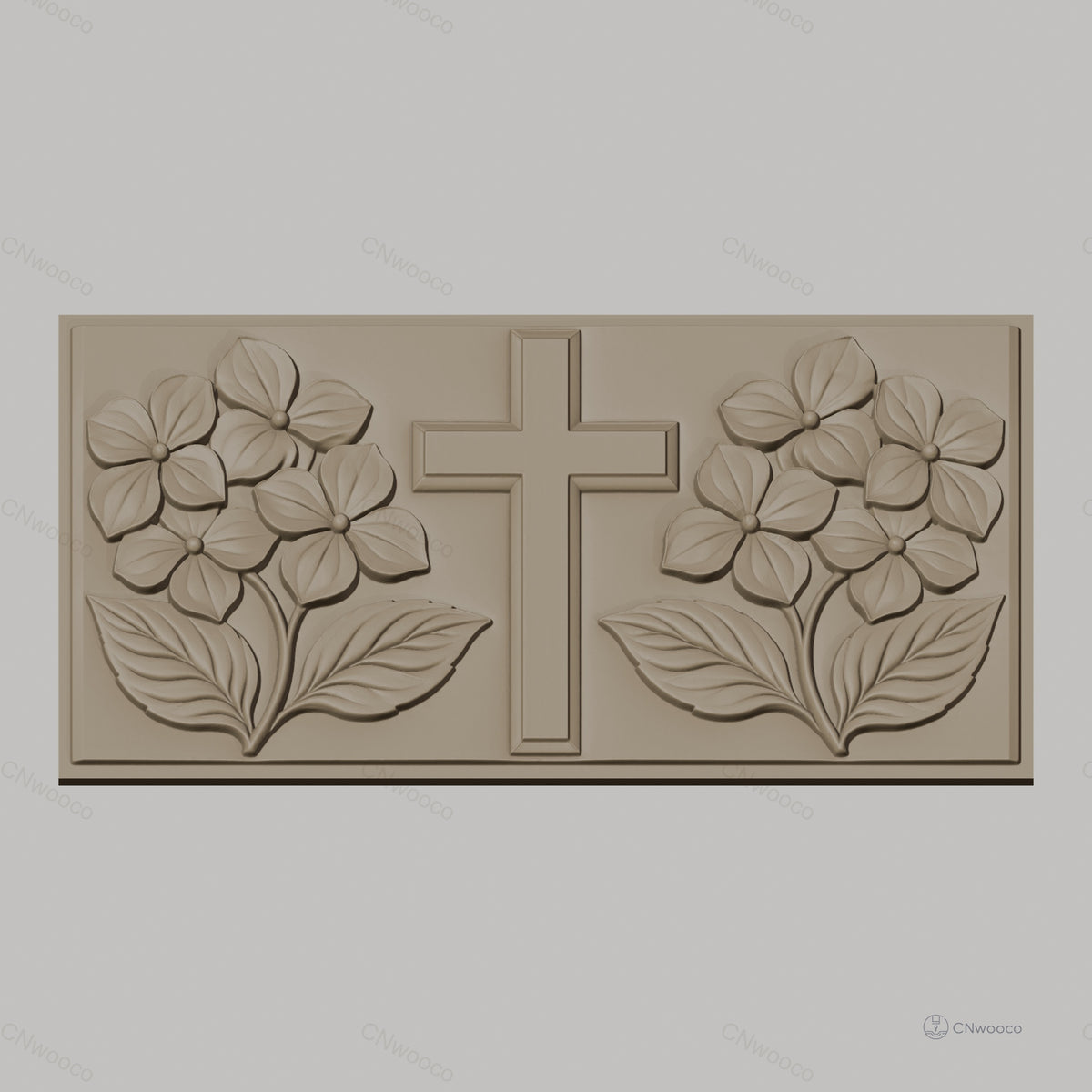 Fichier CNC & impression 3D Croix chrétienne et fleurs en relief, haute qualité relief STL