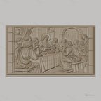 Fichier CNC & impression 3D Cène, Jésus et apôtres au repas, haute qualité relief STL