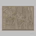 Fichier CNC & impression 3D gargouilles gothiques sur cathédrale, architecture médiévale, haute qualité relief STL