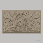 Fichier CNC & impression 3D scène de la nativité avec crèche, Marie, Joseph, Jésus, animaux, haute qualité relief STL