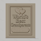 Fichier CNC & impression 3D meilleure plaque Grandparents, coeurs relief décoratif, haute qualité relief STL