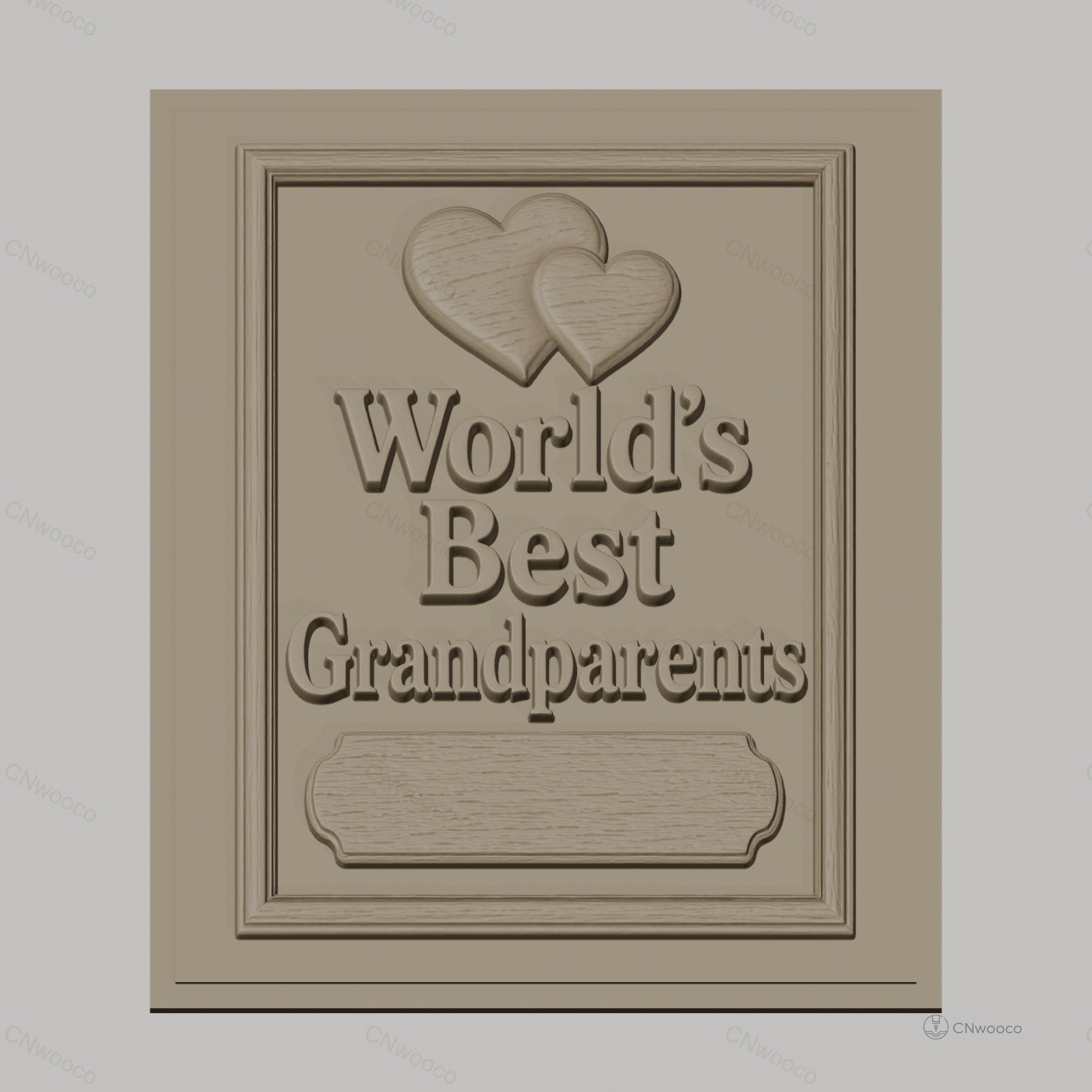 Fichier CNC & impression 3D meilleure plaque Grandparents, coeurs relief décoratif, haute qualité relief STL