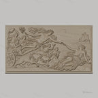 Fichier CNC & impression 3D scène mythologique Apollon et déesse, chars, léopards et bateau, haute qualité relief STL
