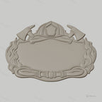 Fichier CNC & impression 3D plaque de pompier, casque, haches, flammes, STL très haute qualité