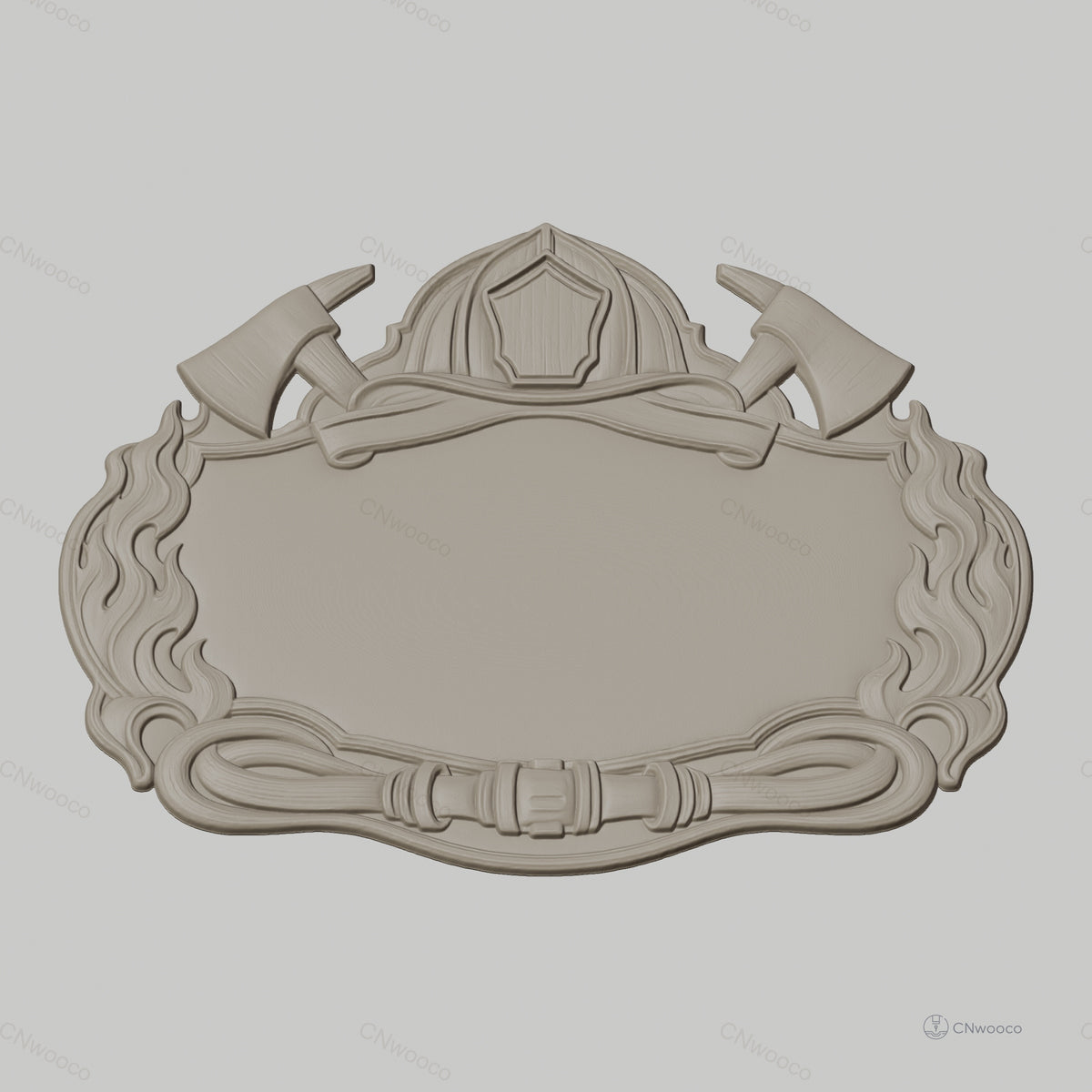 Fichier CNC & impression 3D plaque de pompier, casque, haches, flammes, STL très haute qualité