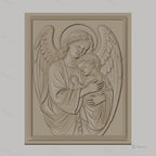 Fichier CNC & impression 3D Ange protecteur, mère ange avec enfant, haute qualité relief STL