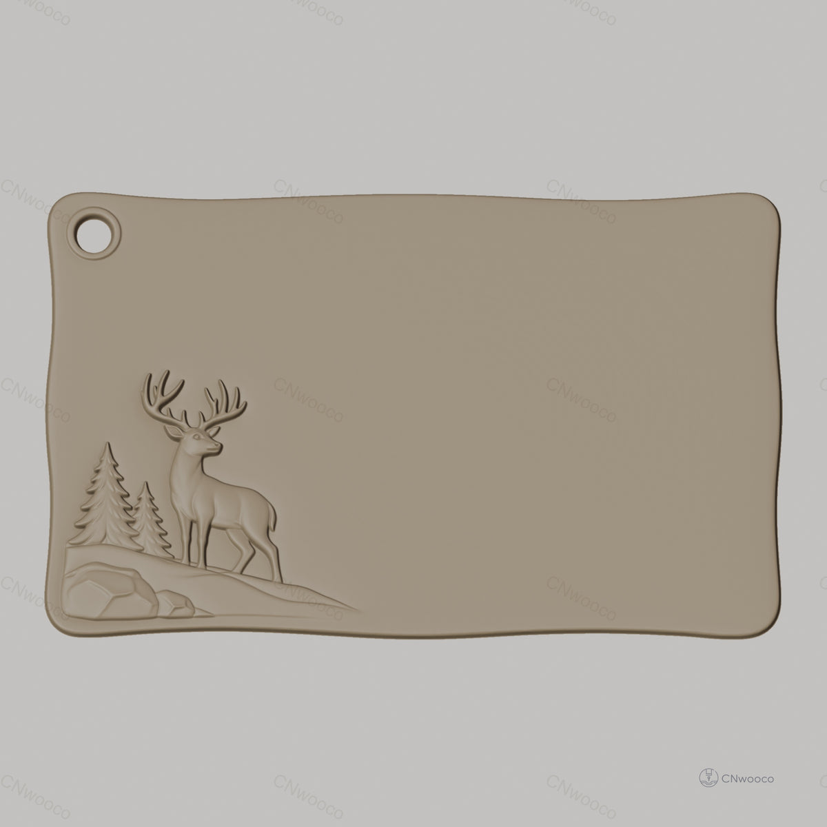 Fichier CNC tableau cerf forêt, bas-relief pour sculpture sur bois, STL