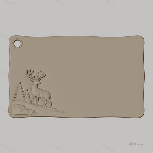 Fichier CNC tableau cerf forêt, bas-relief pour sculpture sur bois, STL