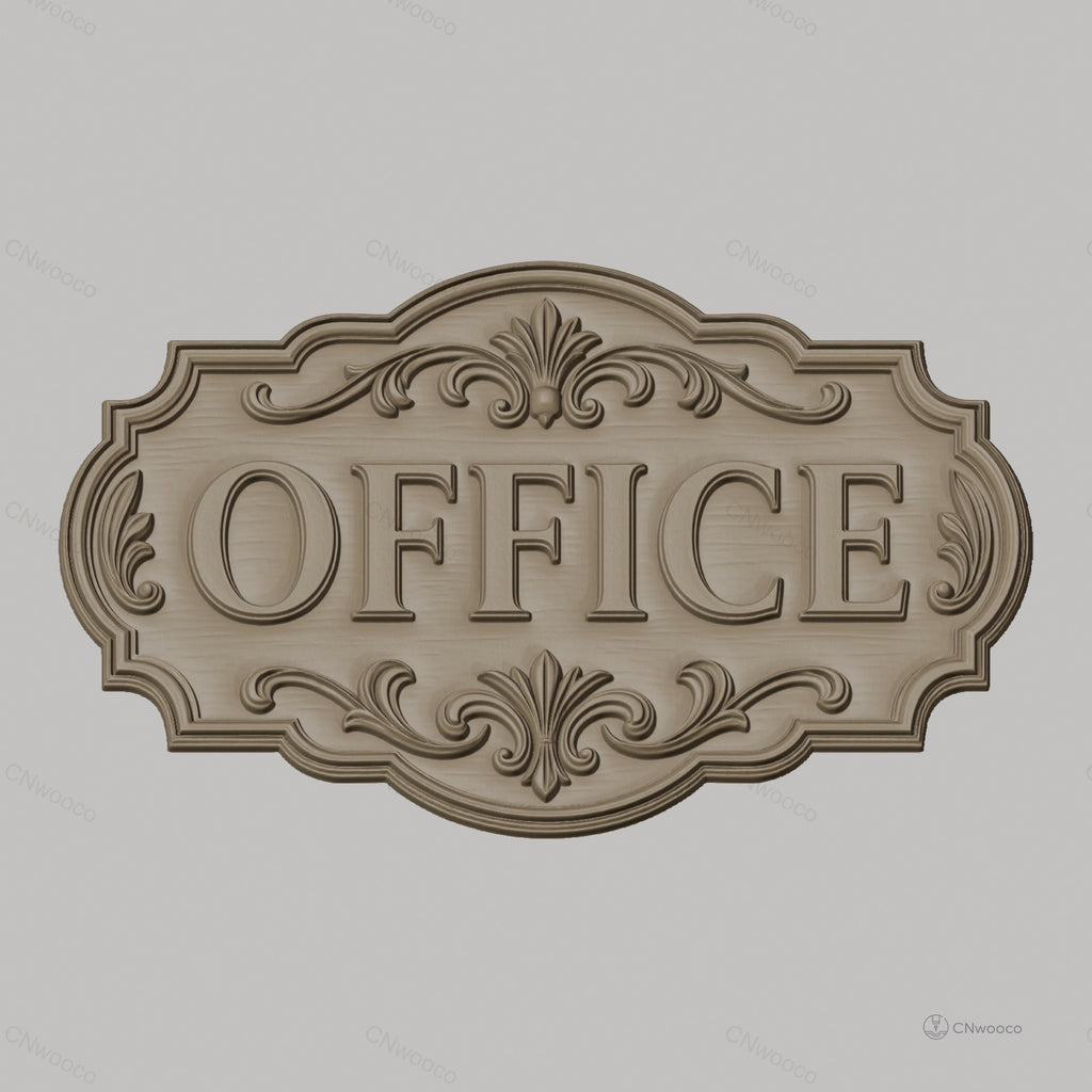 Fichier CNC & impression 3D plaque Office décoration florale, STL très haute qualité