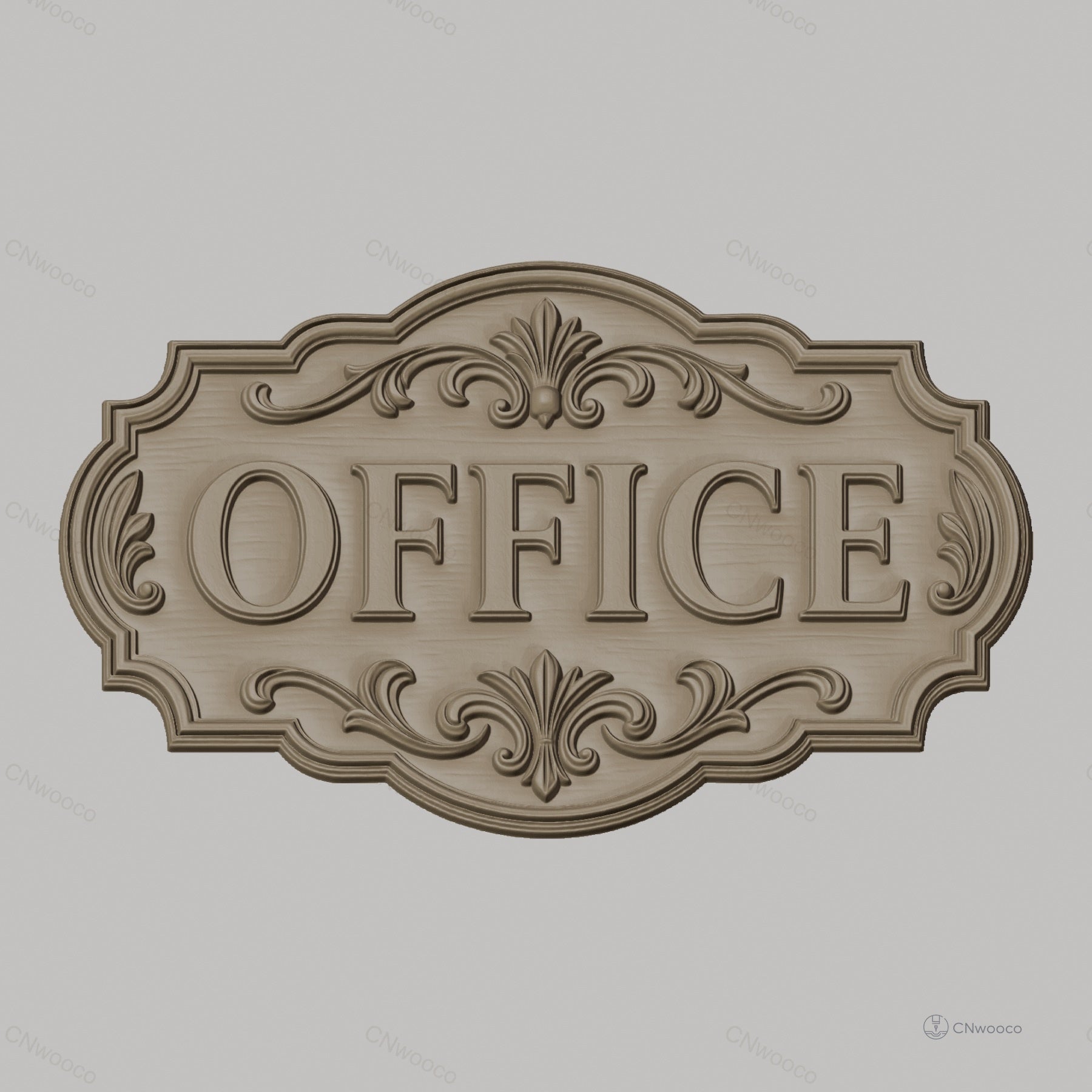 Fichier CNC & impression 3D plaque Office décoration florale, STL très haute qualité