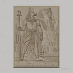 Fichier CNC & impression 3D Égypte antique, Anubis, Sphinx, pyramides, haute qualité relief STL