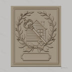 Fichier CNC & impression 3D clé vintage et maison avec couronne de feuilles, haute qualité relief STL