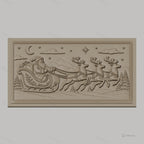 Fichier CNC & impression 3D Noël, père Noël en traîneau avec rennes, haute qualité relief STL