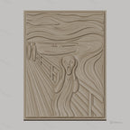 Fichier CNC & impression 3D Le Cri, personnage en détresse sur pont, haute qualité relief STL
