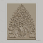 Fichier CNC & impression 3D scène de la Nativité, sapin de Noël et décorations, haute qualité relief STL