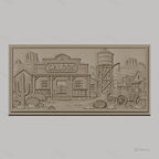 Fichier CNC & impression 3D western village saloon chariot cactus haute qualité relief STL