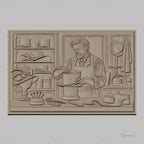 Fichier CNC & impression 3D chapelier en atelier, préparation de chapeaux haute qualité relief STL