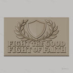 Fichier CNC & impression 3D combat de foi, bouclier et feuilles de laurier, haute qualité relief STL