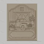 Fichier CNC & impression 3D camion ancien, grange bois, fleurs en relief, haute qualité relief STL