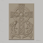Fichier CNC & impression 3D Croix celtique avec poissons, motif entrelacé haute qualité relief STL