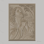 Fichier CNC & impression 3D Jésus en prière, scène du jardin de Gethsémani, haute qualité relief STL