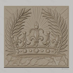 Fichier CNC & impression 3D couronne royale, feuilles de palmier, pierre texturée, haute qualité relief STL