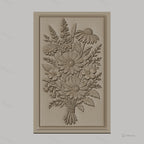 Fichier CNC & impression 3D bouquet de fleurs sauvages, marguerites et feuillages, haute qualité relief STL