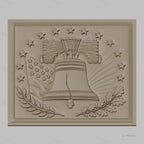 Fichier CNC & impression 3D cloche de la liberté avec drapeau américain et étoiles, haute qualité relief STL