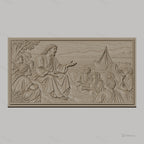Fichier CNC & impression 3D scène biblique Jésus et disciples bord de mer haute qualité relief STL