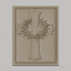 Fichier CNC & impression 3D Croix chrétienne avec couronne d'épines, haute qualité relief STL