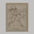 Fichier CNC & impression 3D Softball joueur battant balle, terrain et casque, haute qualité relief STL