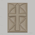 Fichier CNC & impression 3D croix chrétienne, motif géométrique, haute qualité relief STL