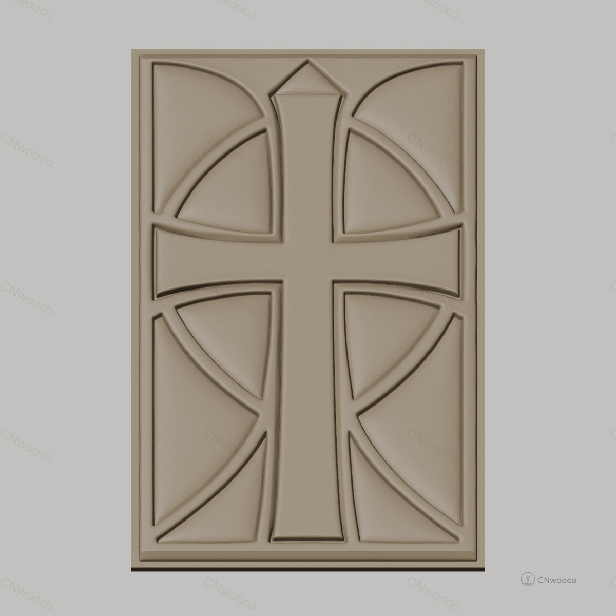 Fichier CNC & impression 3D croix chrétienne, motif géométrique, haute qualité relief STL
