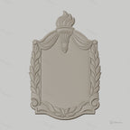 Fichier CNC & impression 3D plaque décorative avec torche et feuillage, STL très haute qualité