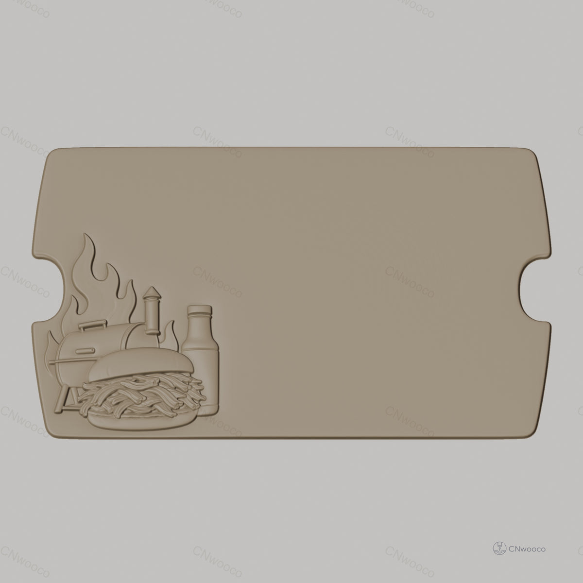 Fichier CNC barbecue hamburger flamme bouteille bas-relief pour sculpture sur bois, STL