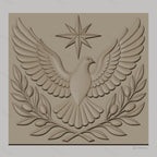 Fichier CNC & impression 3D colombe avec rameaux et étoile, relief sacré haute qualité relief STL