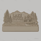 Fichier CNC porte-clés mural enseigne murale Lake House nature, décor chalet et forêt, STL très haute qualité