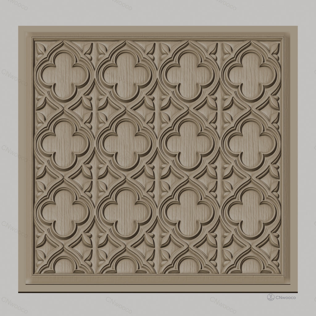 Fichier CNC & impression 3D motif gothique, relief floral stylisé, haute qualité relief STL