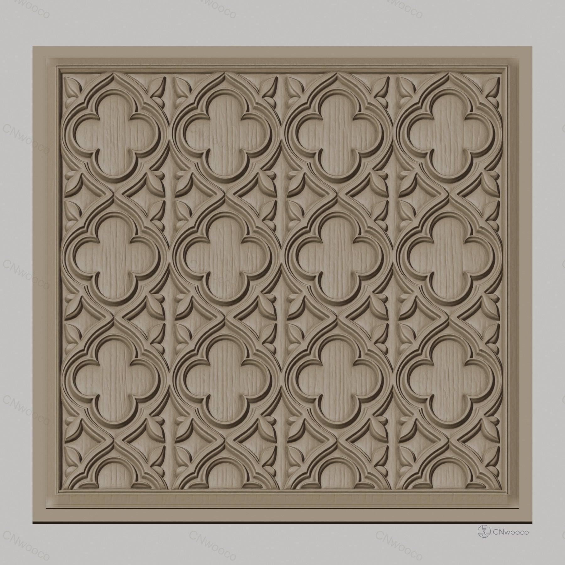 Fichier CNC & impression 3D motif gothique, relief floral stylisé, haute qualité relief STL