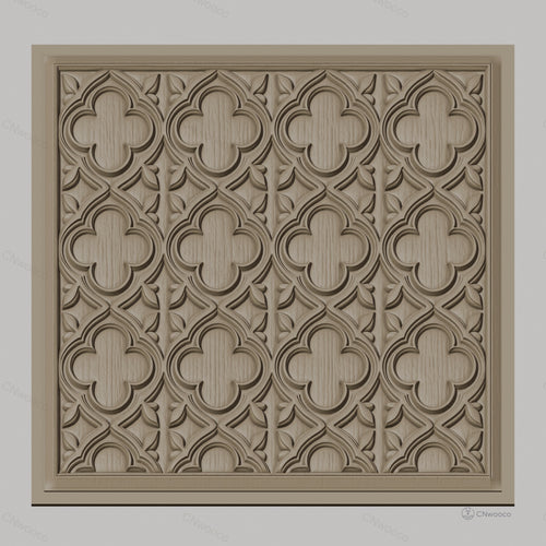 Fichier CNC & impression 3D motif gothique, relief floral stylisé, haute qualité relief STL
