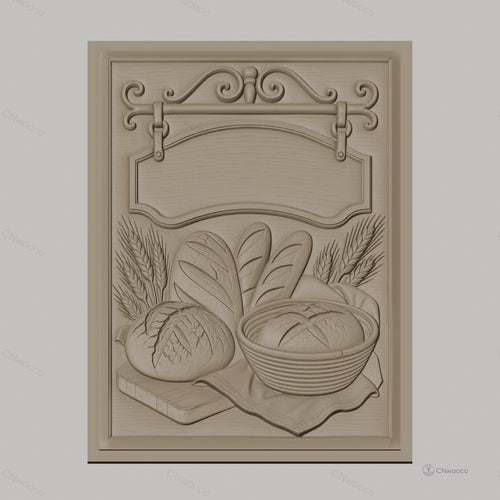 Fichier CNC & impression 3D pain et blé, relief de différentes miches et épis, haute qualité relief STL